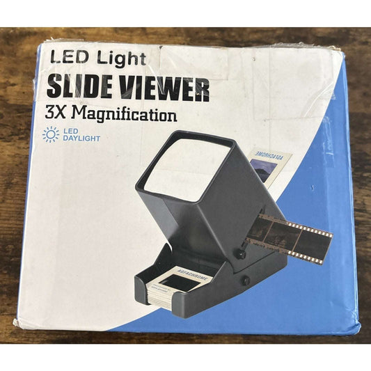 35mm Slide & Film Negative Viewer, 3X Magnification, LED Lighted USB & Battery