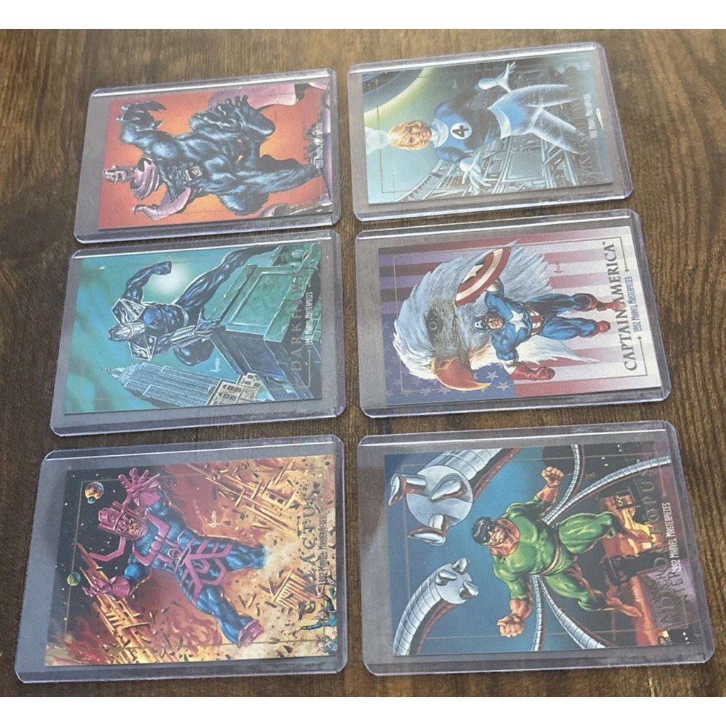1992 Skybox Marvel Masterpieces 6 card lot 7, 11, 16, 25, 30 & 39 Captain America