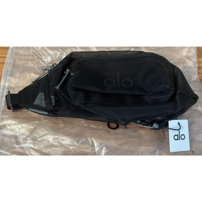 Alo Yoga Black Sheer Mesh Fanny Pack Belt Bag Crossbody
