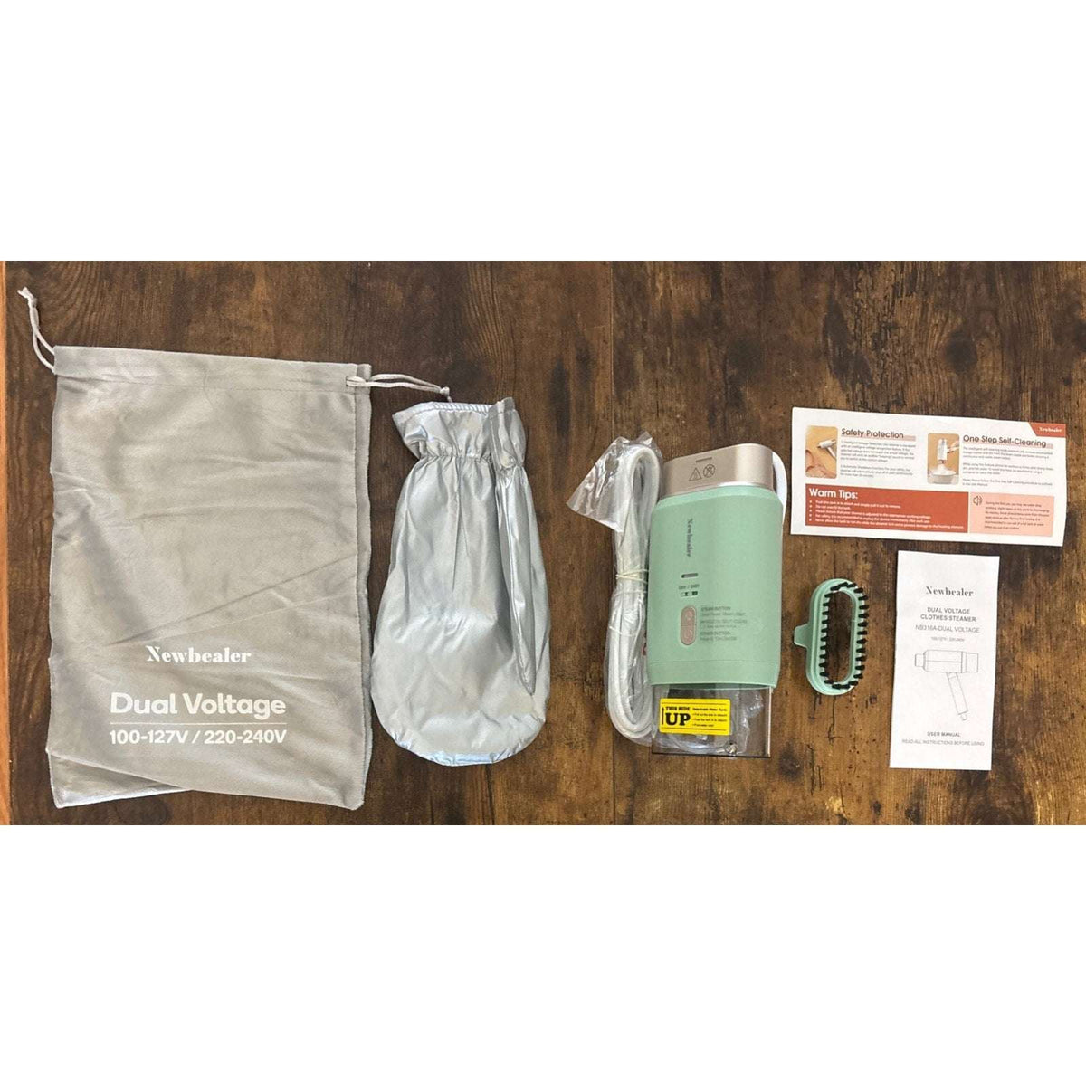 Newbealer Handheld 120V/220V Dual Voltage Foldable Clothes Garment Steamer Press