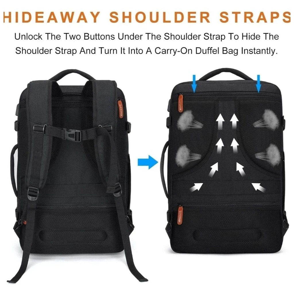 Lumesner Carry on Backpack Travel Set XL 40L TSA Flight Approved Bag w/ USB Port