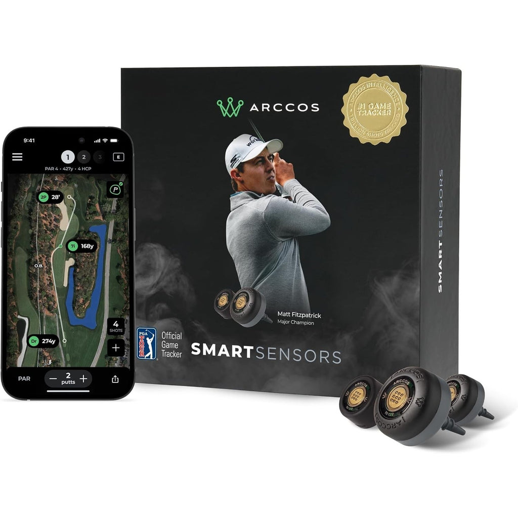 ARCCOS GOLF Gen 4 SMART SENSORS Smoke 80015 AI GPS Rangefinder Game Tracking Set