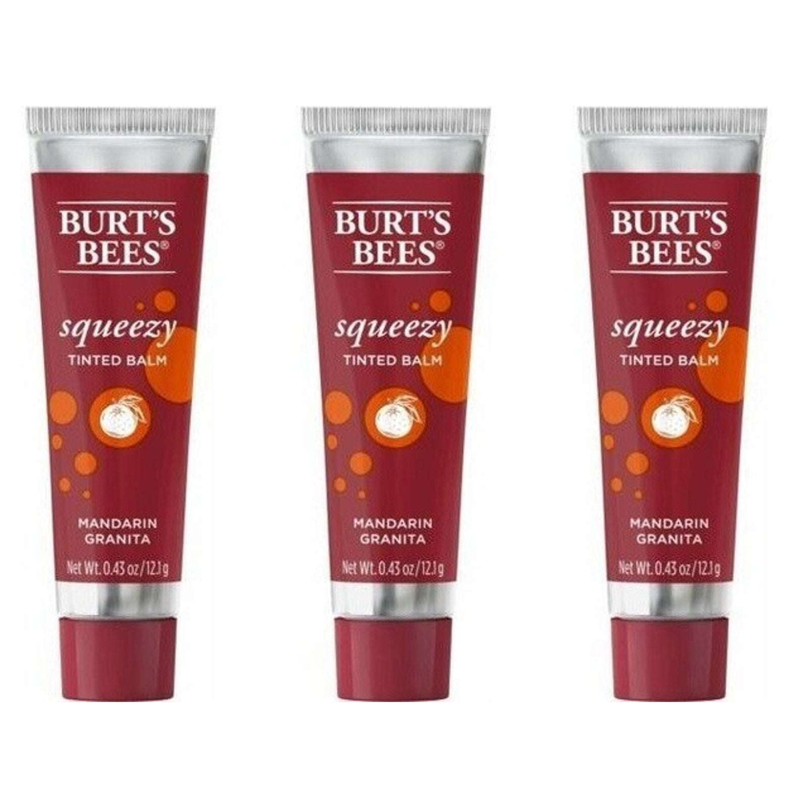 Burts Bees Squeezy Hydrating Tinted Lip Balm in Mandarin Granita (3-Pack)