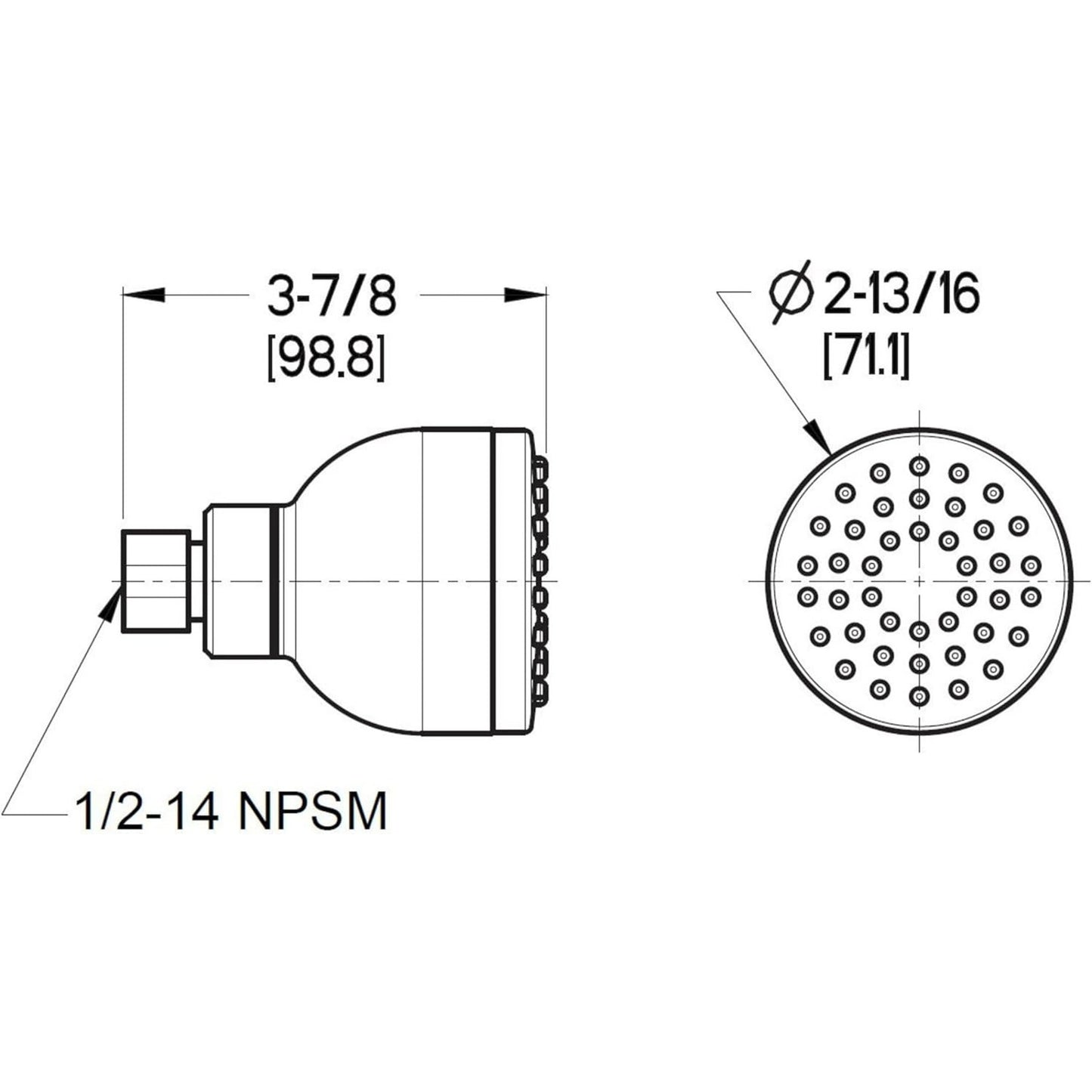 Pfister Portland Bell Shower Head, 1.5 GPM, Polished Chrome 015-PC01