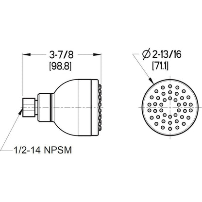 Pfister Portland Bell Shower Head, 1.5 GPM, Polished Chrome 015-PC01