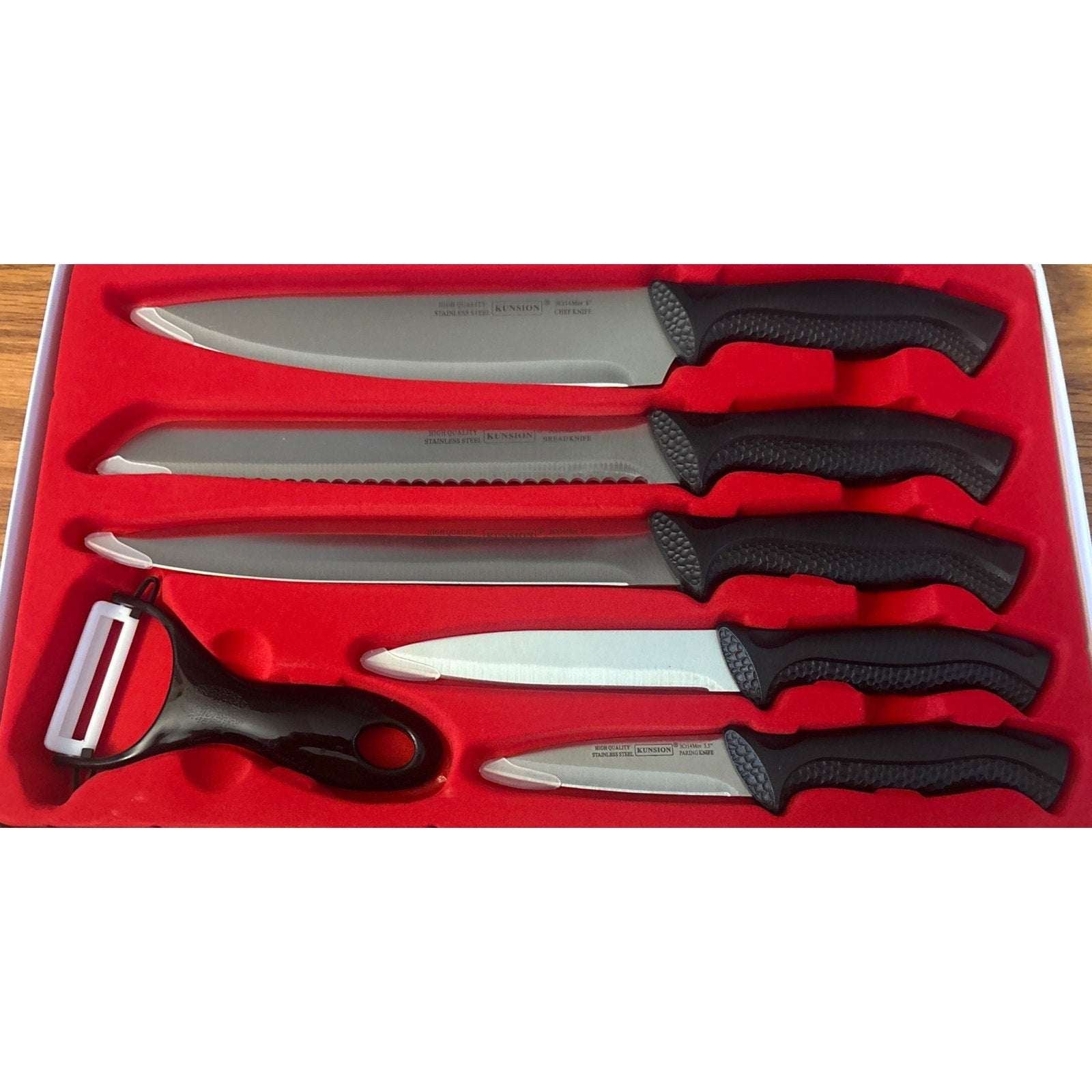KUNSION KS-6620 6 Piece Knife Set MARMO + BIO Antibacterial, Non-Stick