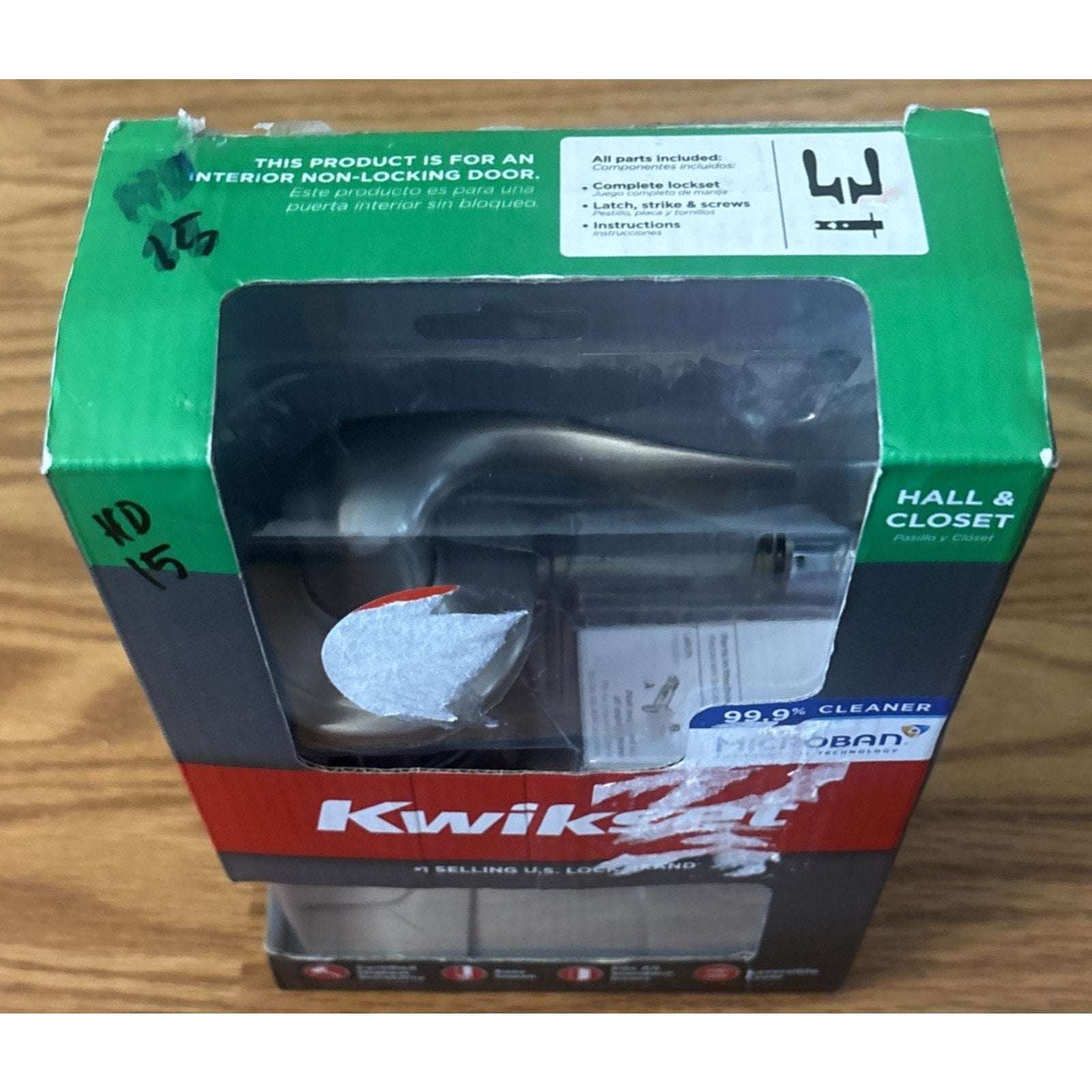 KWIKSET 97200-777 Hall/Closet Microban Tustin Passage Door Handle Satin Nickel