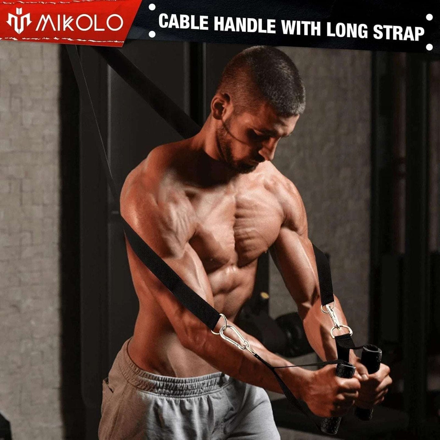 MIKOLO Fitness Upgraded Home Gym LAT & Lift Cable Pulley System Attachments