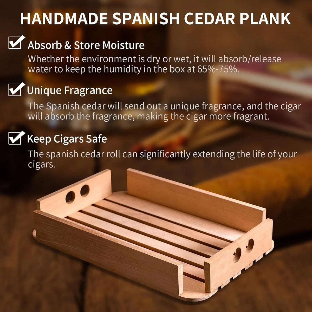 100 Cigar Humidor Clear Acrylic Spanish Cedar Shelf Age Dial Digital Hygrometer