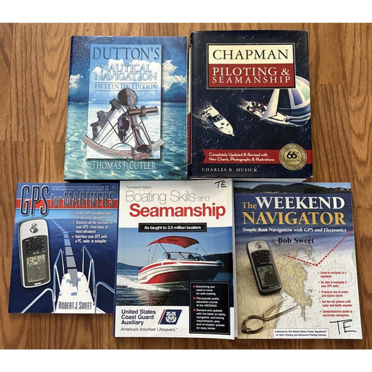 5 Nautical Navigation, Boating, GPS, Mariners Books Dutton's Chapman US Coast Gu