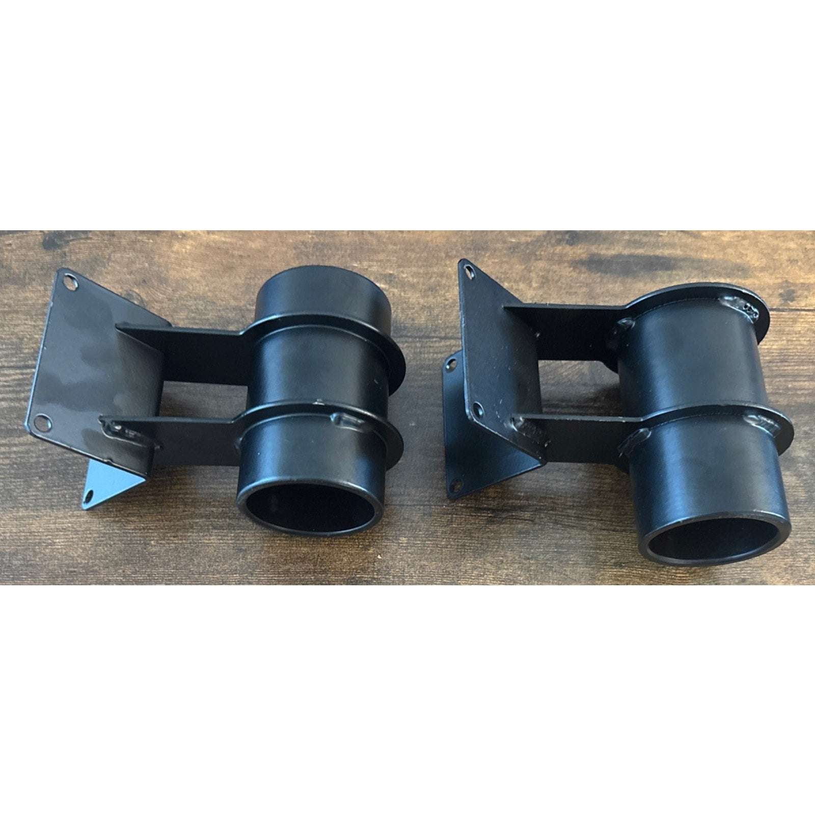 2Pc Steel Patio Umbrella Holder Corner Deck Mount Outdoor Umbrella Clamp Bracket