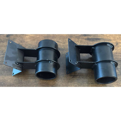 2Pc Steel Patio Umbrella Holder Corner Deck Mount Outdoor Umbrella Clamp Bracket