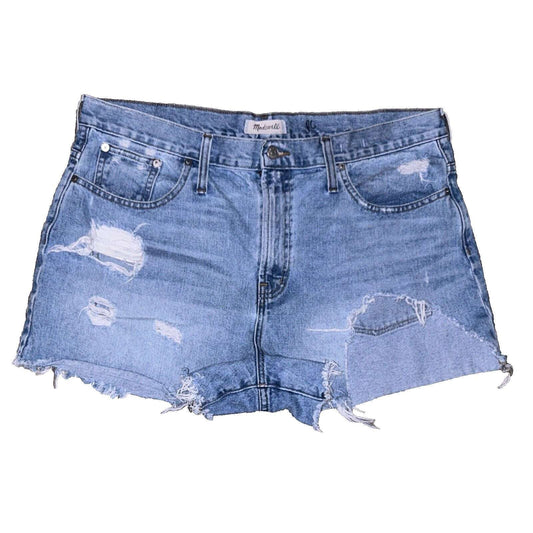 MADEWELL The Perfect Jean Short Destroyed Cut Off Denim Shorts Size 32