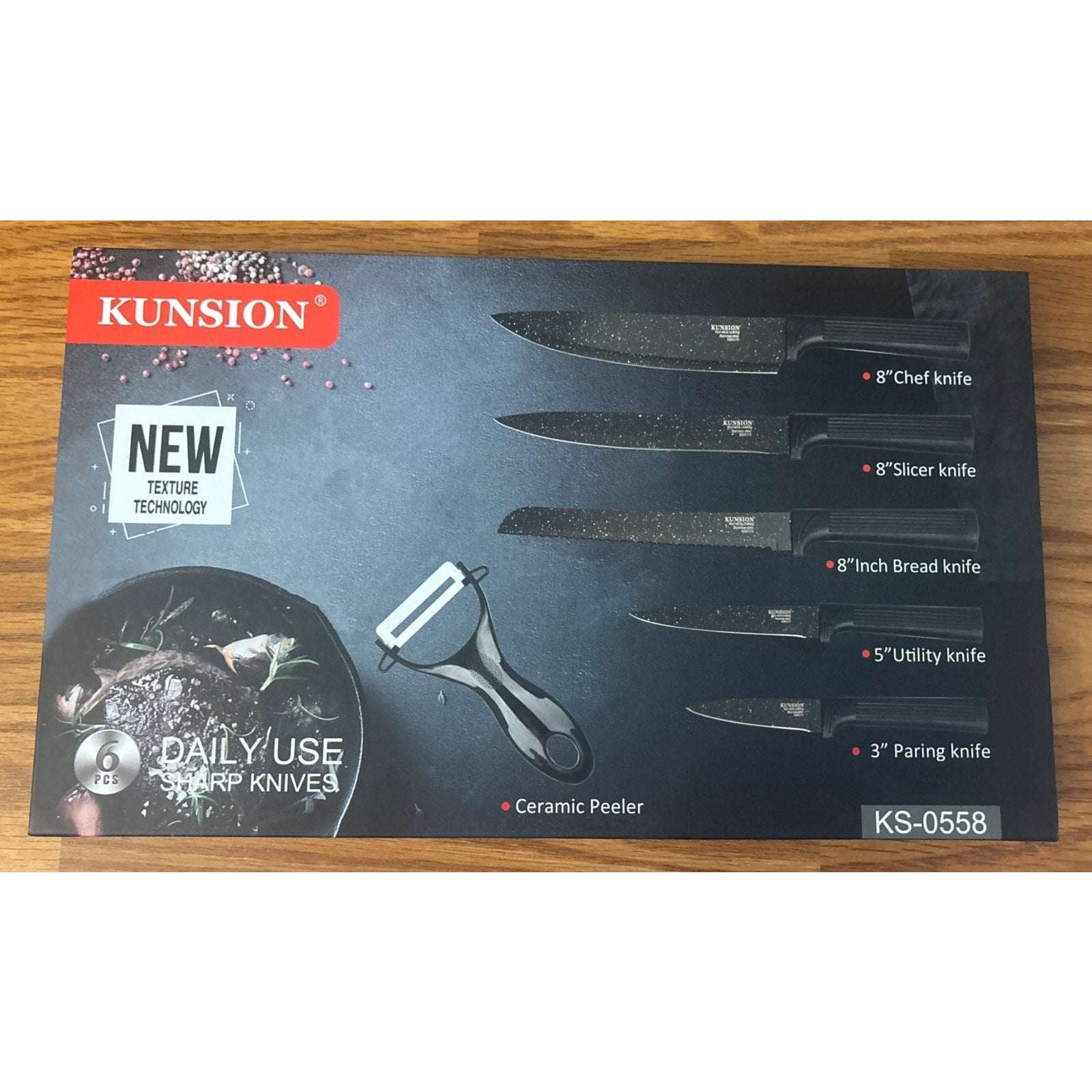 Culinary Knife Set KUNSION KS-0558 Non Stick, Stainless Steel 6 Piece Set