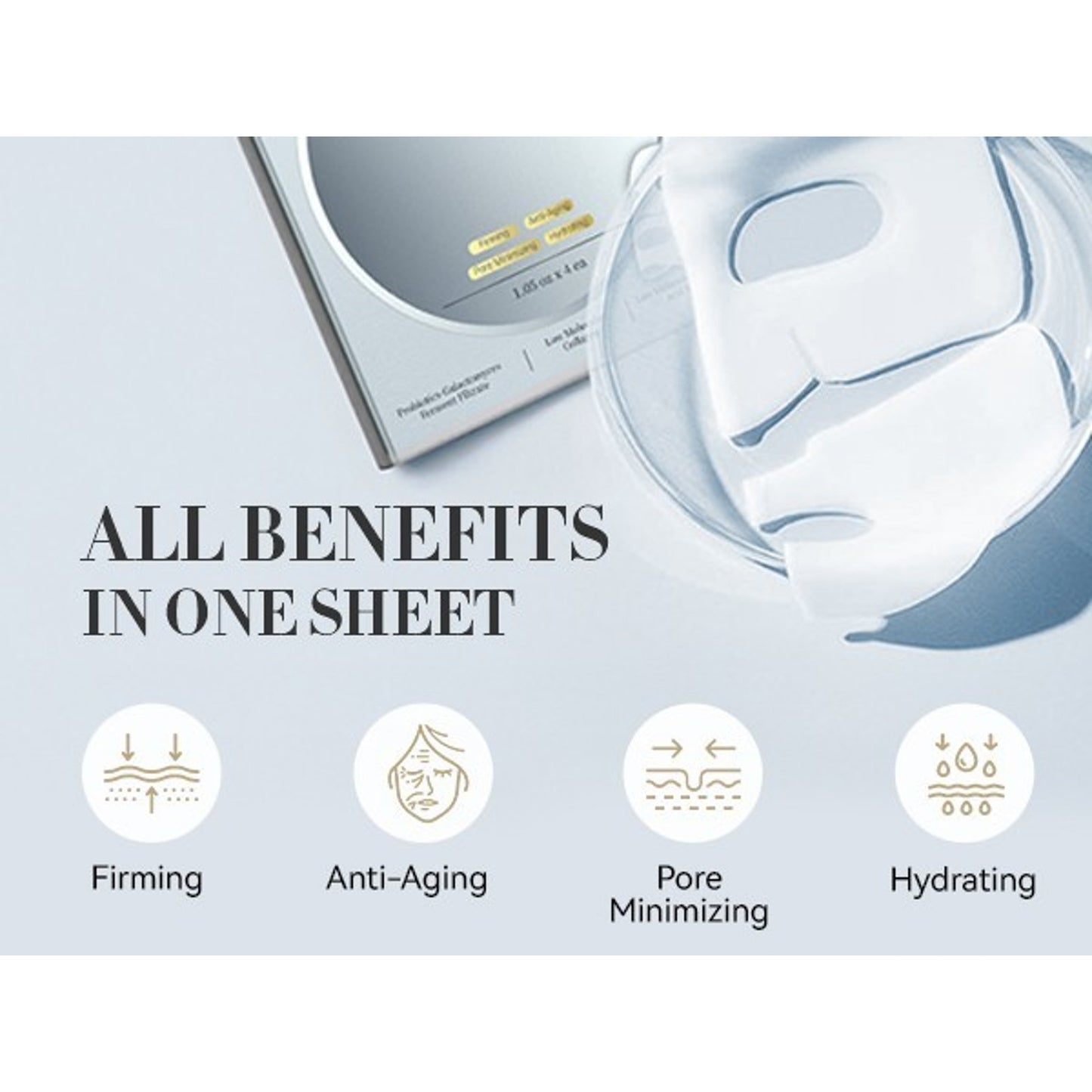 8 x Bagavs Collagen Face Mask Probiotics Hyaluronic Acid Firming Pore Minimizing