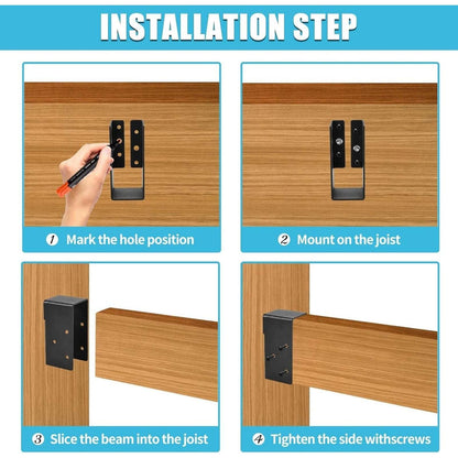 24 Concealed Joist Hanger Flange Powder-Coated Steel Bracket for 2x4" Beam Swing