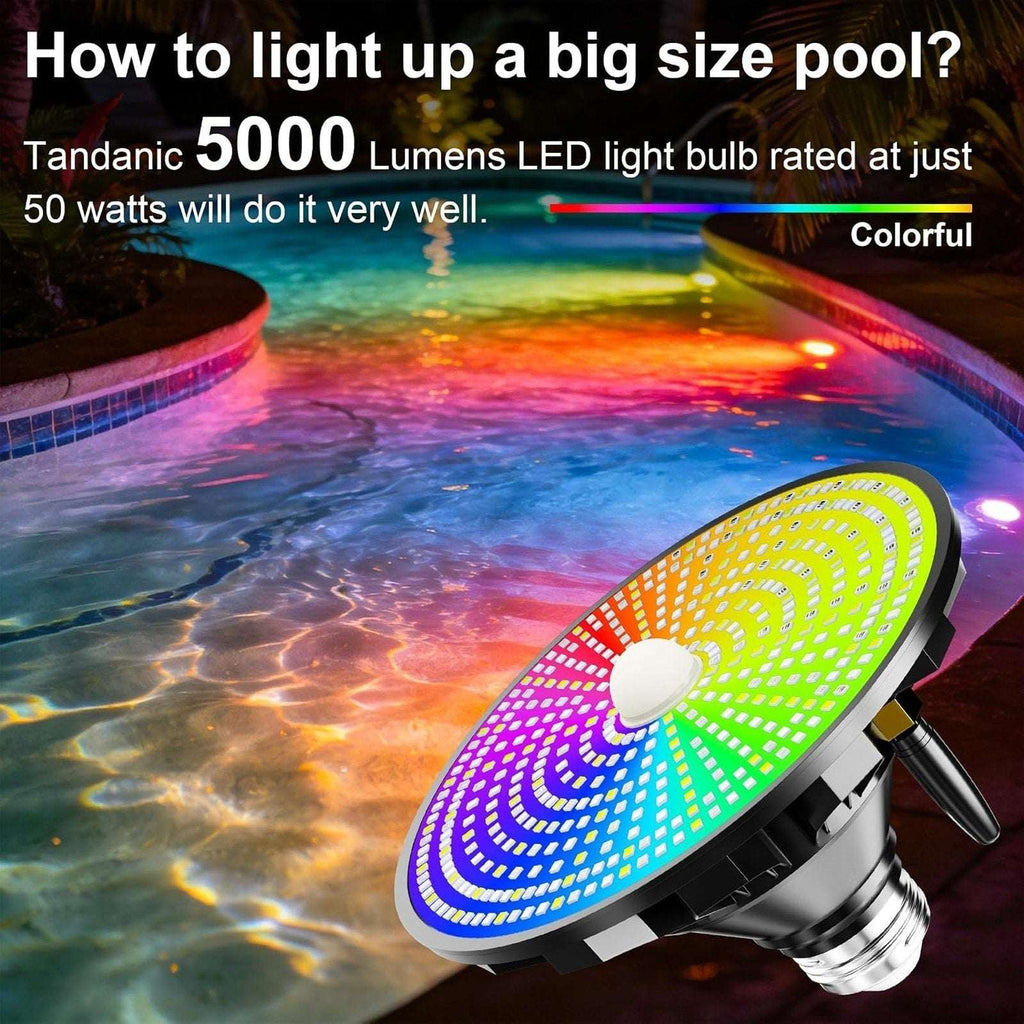 70W/80W RGBW LED Pool Light Bulb Color Changing 120V E26 Inground Above w/Remote