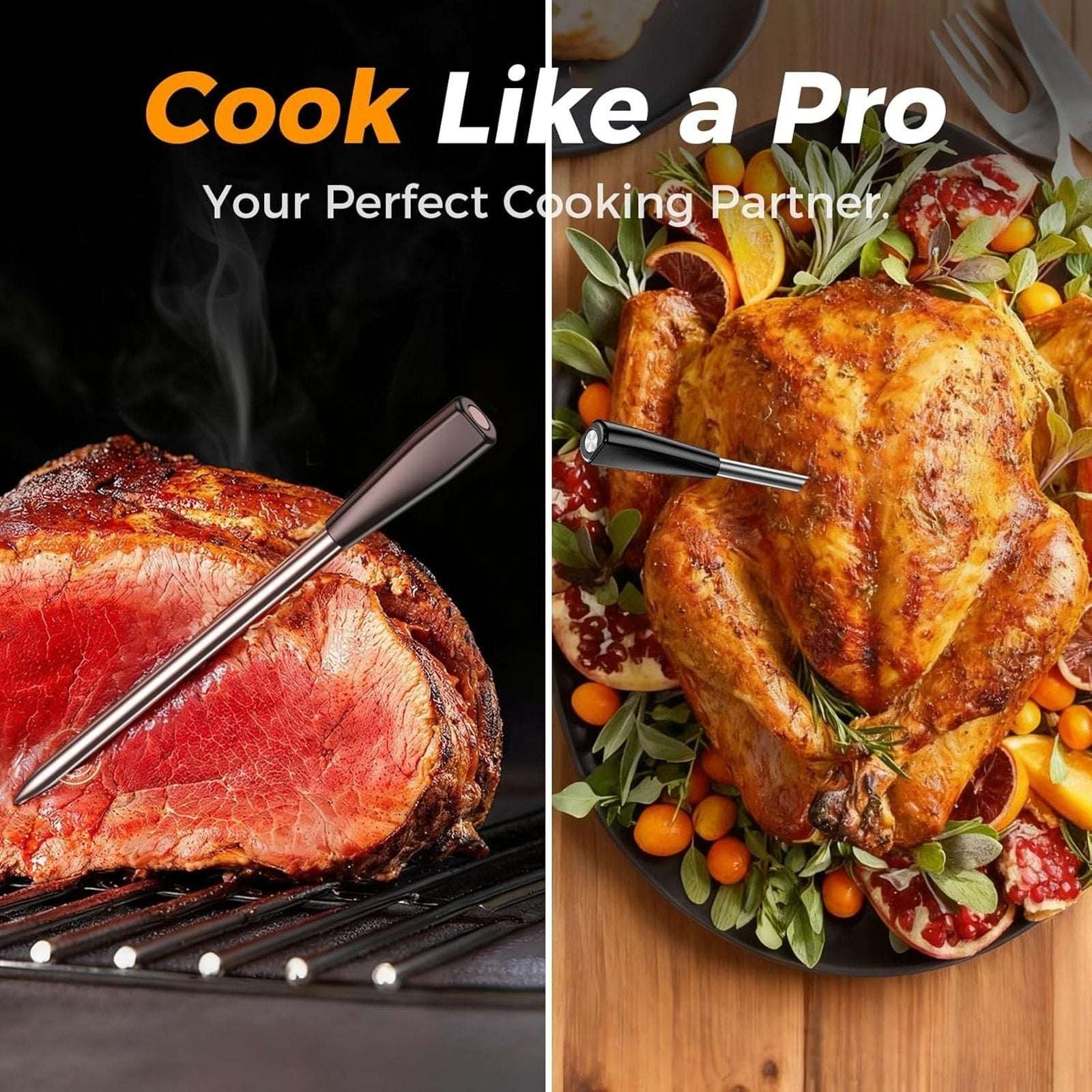 Smart Wireless Bluetooth Meat Thermometer Multi-Sensor, Instant Read with APP