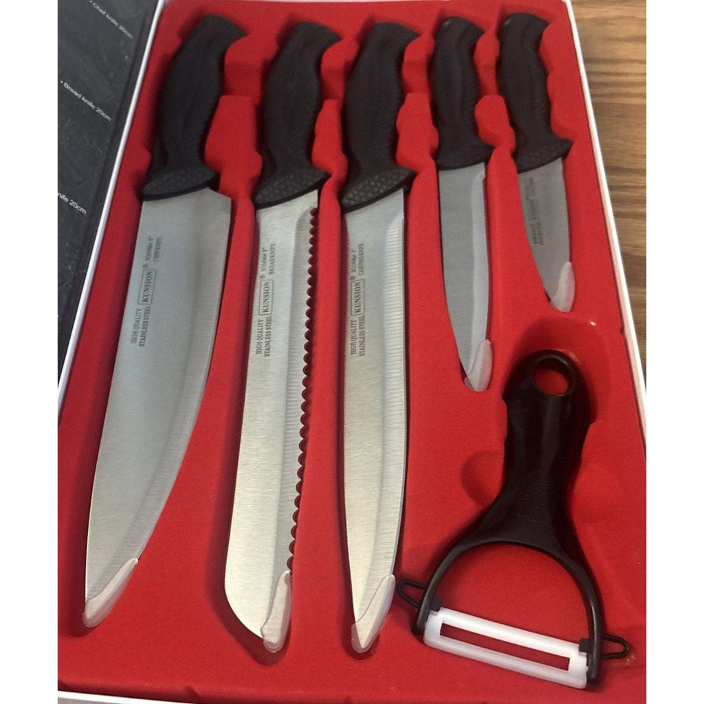 KUNSION KS-6620 6 Piece Knife Set MARMO + BIO Antibacterial, Non-Stick