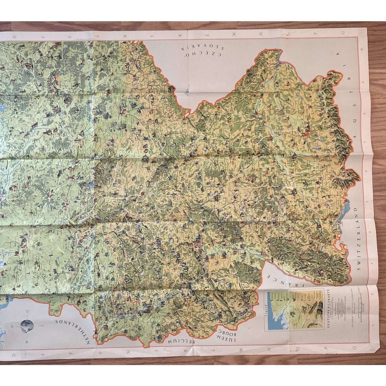 Deutsche Bildkarte, Panoramic Map and Index of Germany's Outstanding Sights