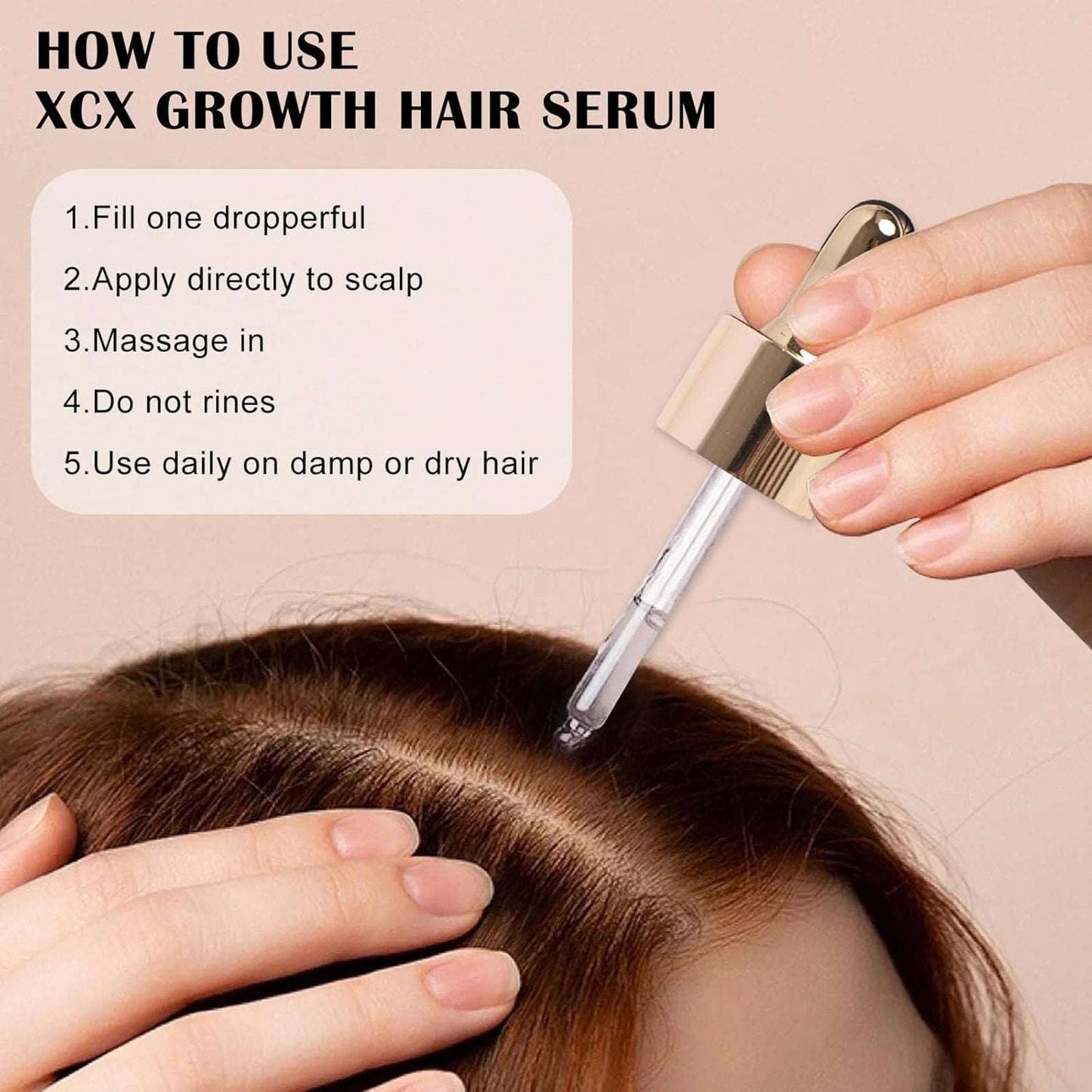 XCX Vegan Hair Growth Serum - Natural Hair Regrowth and Hair Loss Treatment