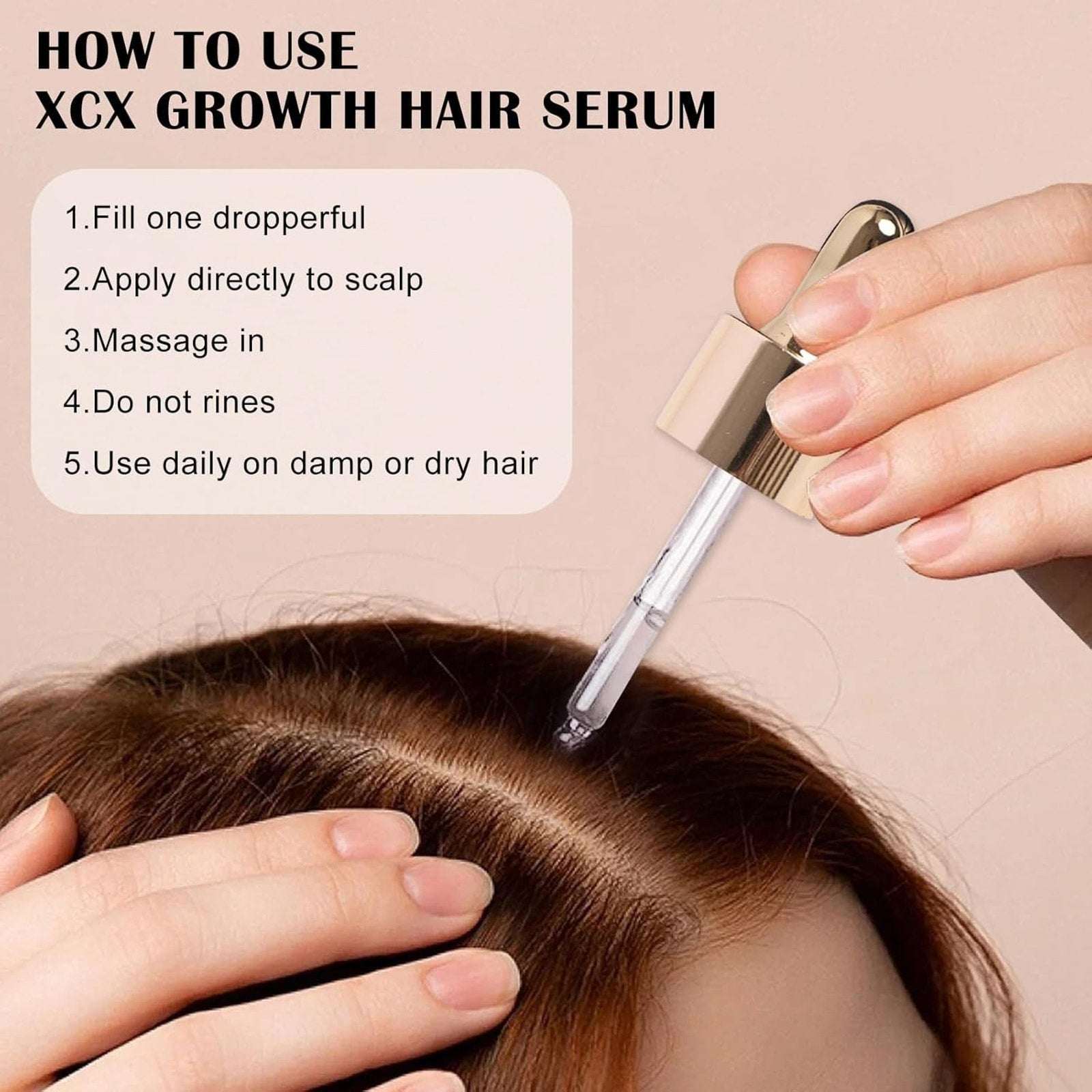 XCX Vegan Hair Growth Serum - Natural Hair Regrowth and Hair Loss Treatment