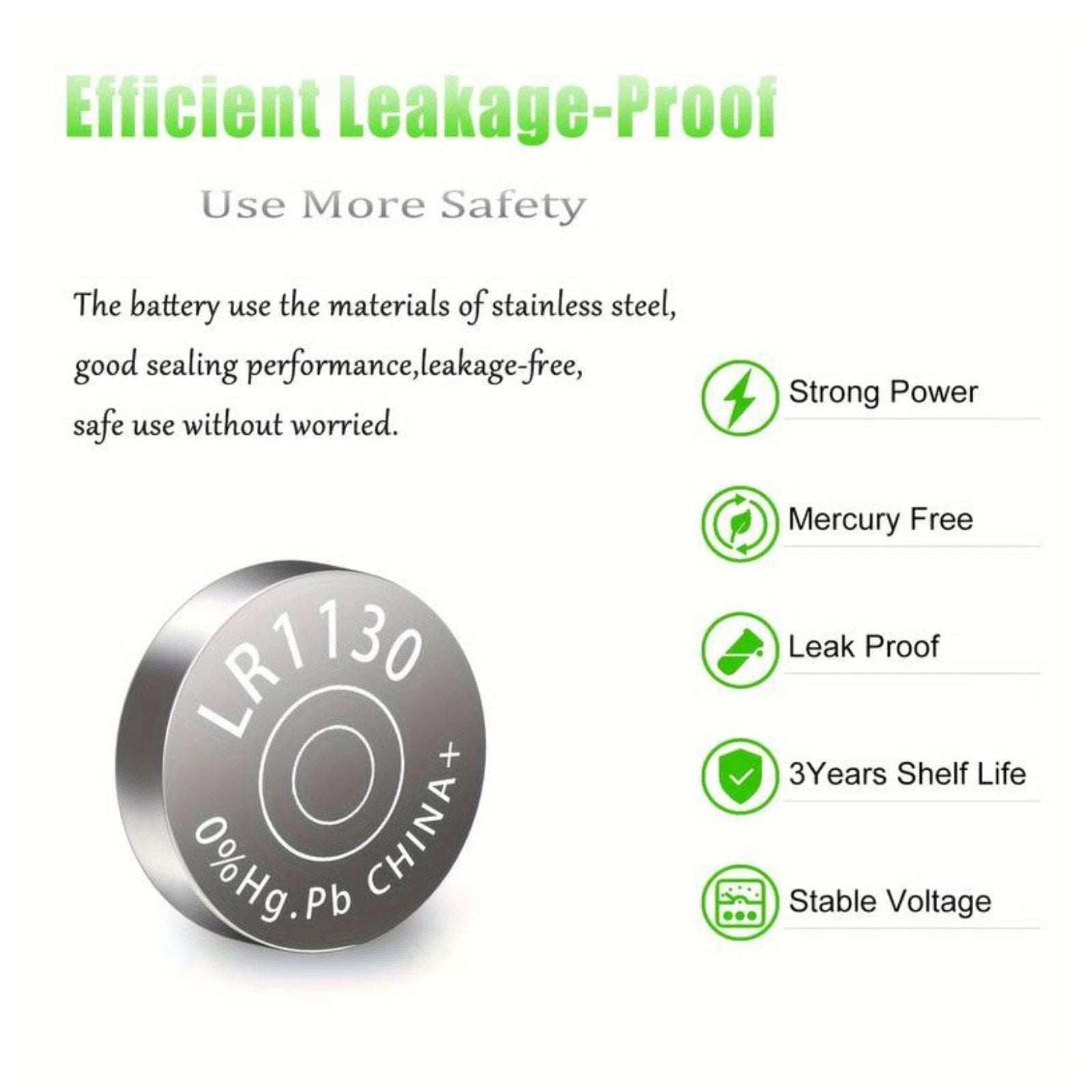 40 PCS AG10 LR1130 Cell Coin 1.5V LR54/SR1130/189/389 Alkaline Button Battery
