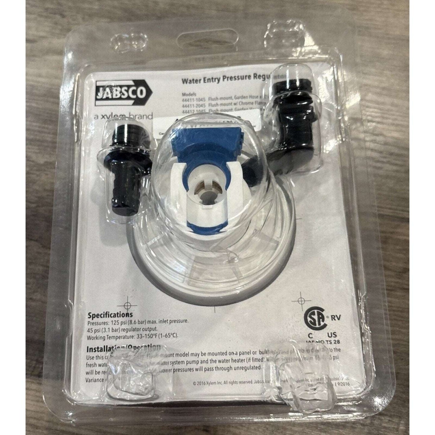 Jabsco 44412-1045 Water Entry Pressure Regulator Flush Mount Boat Marine RV Camp