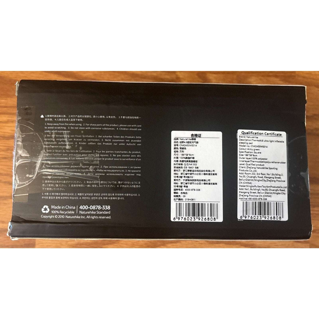 Naturehike 4.6R Ultralight Insulated Inflatable Sleeping Pad Mat w/ Air Pump Bag