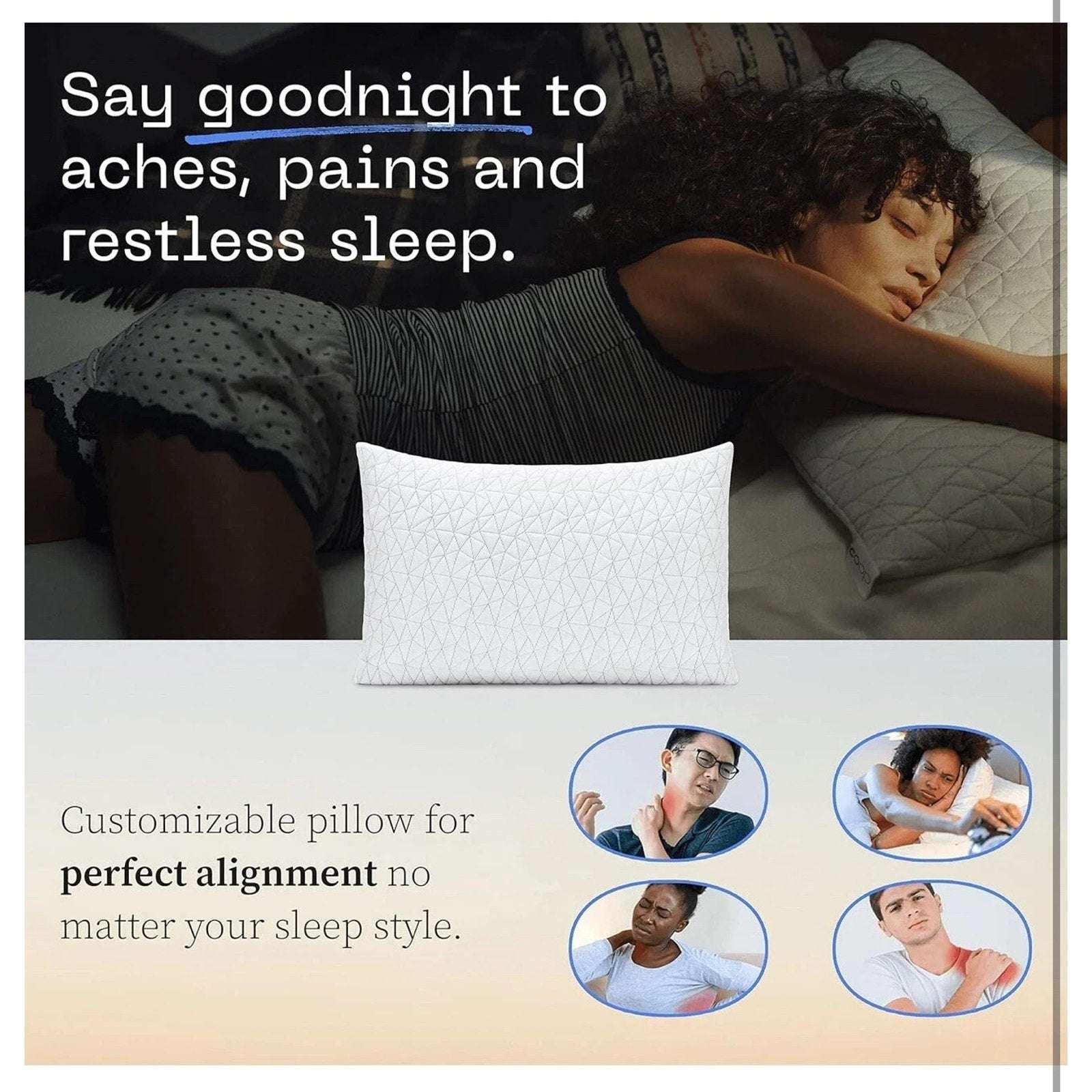 Coop Home Goods The Original Adjustable Bed Pillow Queen Microfiber Memory Foam