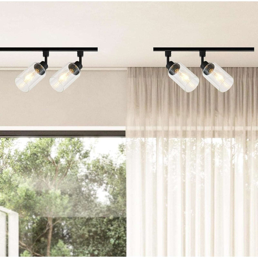 4 Pack H Track Lighting Heads E26 Track Light Heads Modern Glass Pendant Lights