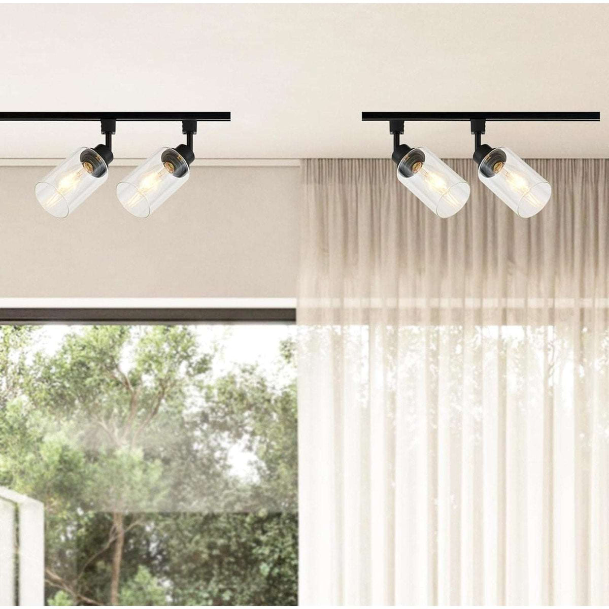 4 Pack H Track Lighting Heads E26 Track Light Heads Modern Glass Pendant Lights