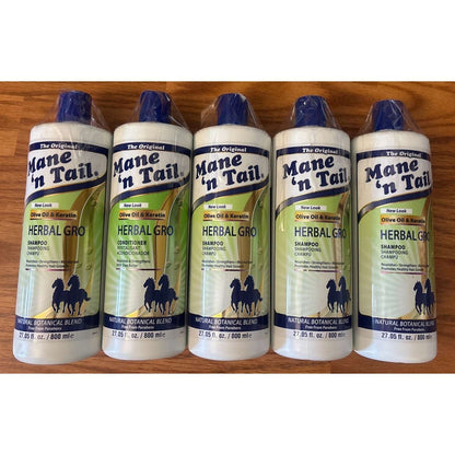 5-Pack Mane 'n Tail HERBAL GRO SHAMPOO with OLIVE OIL & KERATIN 27.05 fl oz