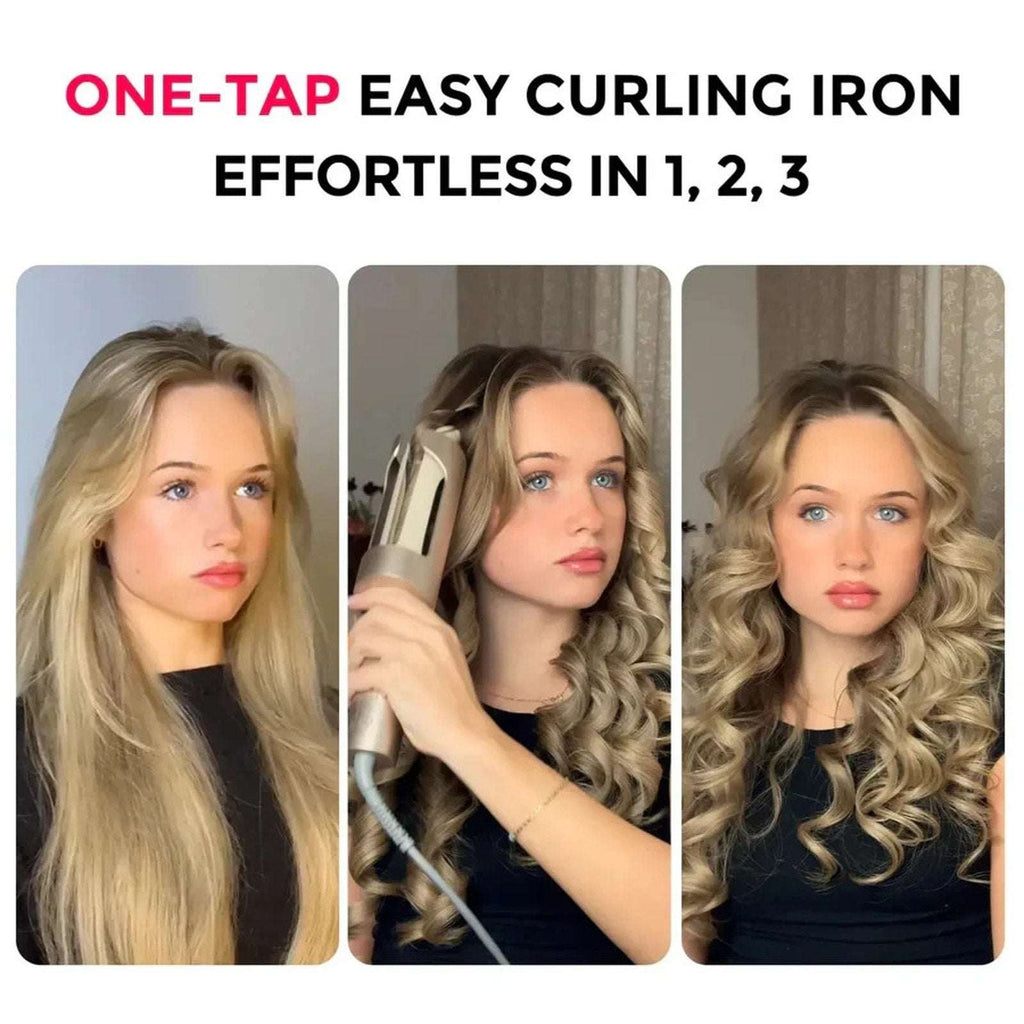 NEW TYMO CurlPro Plus Automatic Rotating Curling Iron Long Barrel 1" Gold Sealed