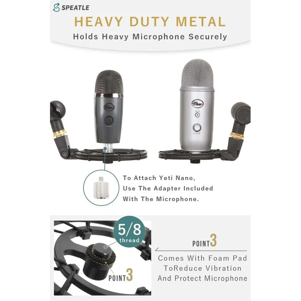 SPEATLE Blue Yeti X Microphone Shock Mount for Blue Yeti X, Yeti, Yeti Nano