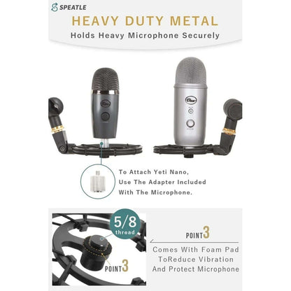 SPEATLE Blue Yeti X Microphone Shock Mount for Blue Yeti X, Yeti, Yeti Nano