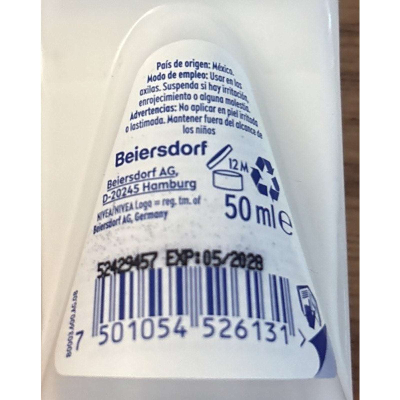 Nivea ROLL ON Efecto Satin Tono Natural Antiperspirant 50ml Exp 05/28