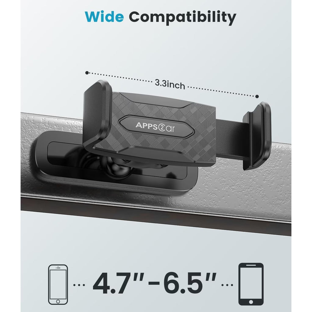 A2C Universal Magnetic Phone Holder Mount for Gym, Golf Cart, Streaming - Black