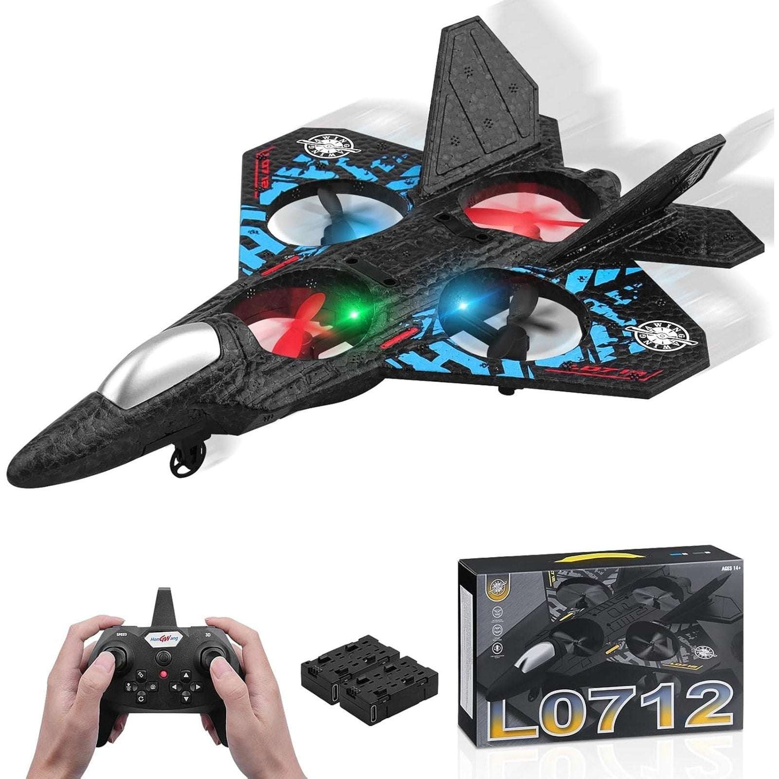 F-22 Raptor Drone2.4GHz RC Remote Control Stunt Plane Easy to Fly L0712 14YRS +