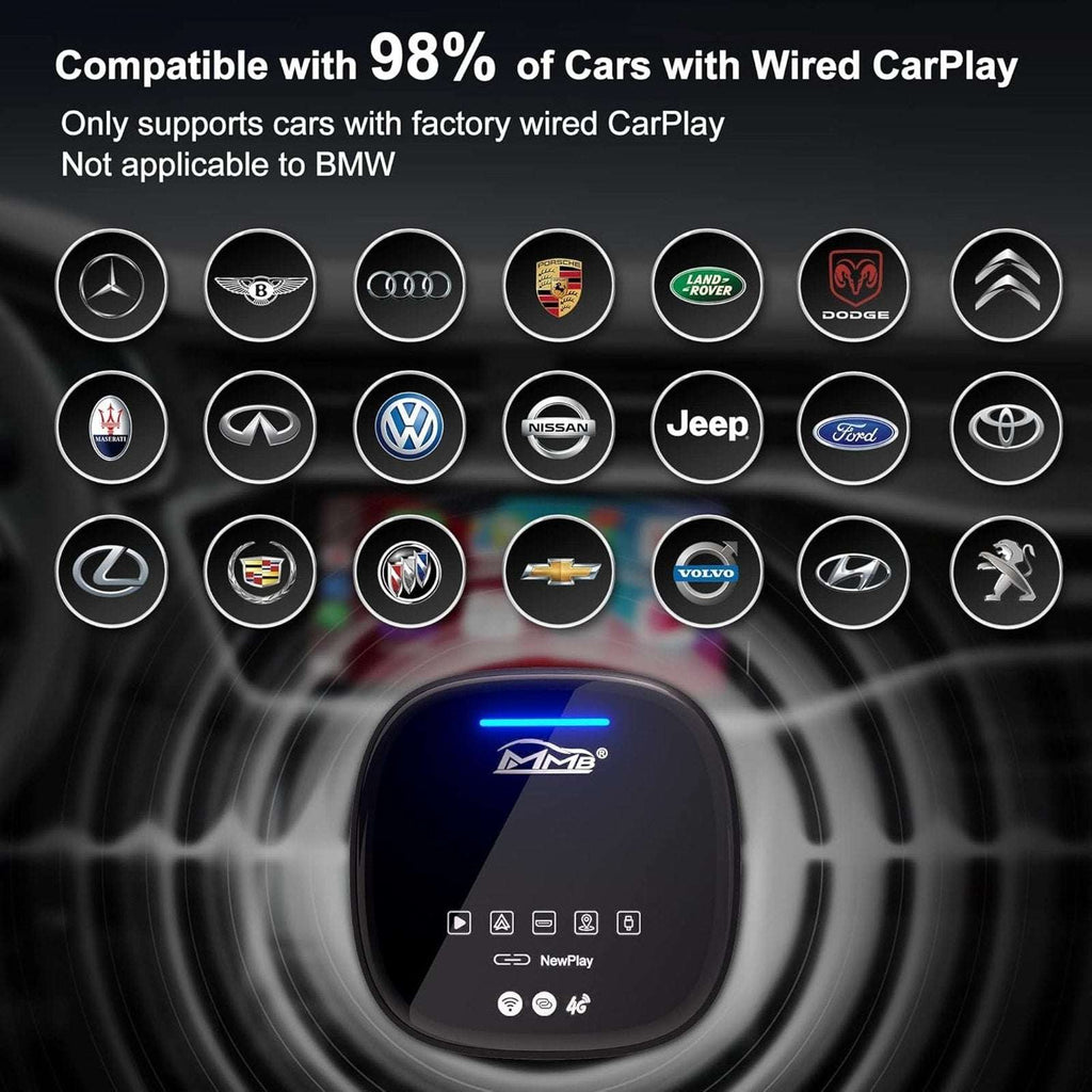 MMB MAX Android Wireless CarPlay 4G/Wifi/BT 8Core 4+64GB Multimedia Ai Video Box