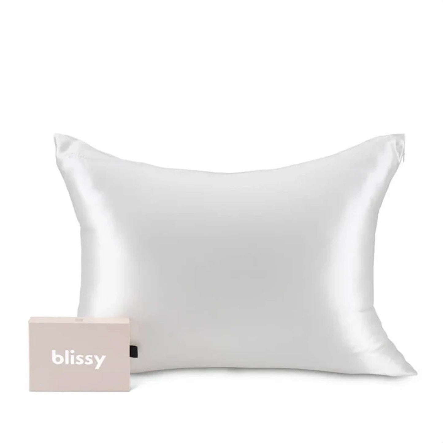 Blissy 100% Pure Mulberry Silk 22 MOMME White Pillow Case QUEEN Size