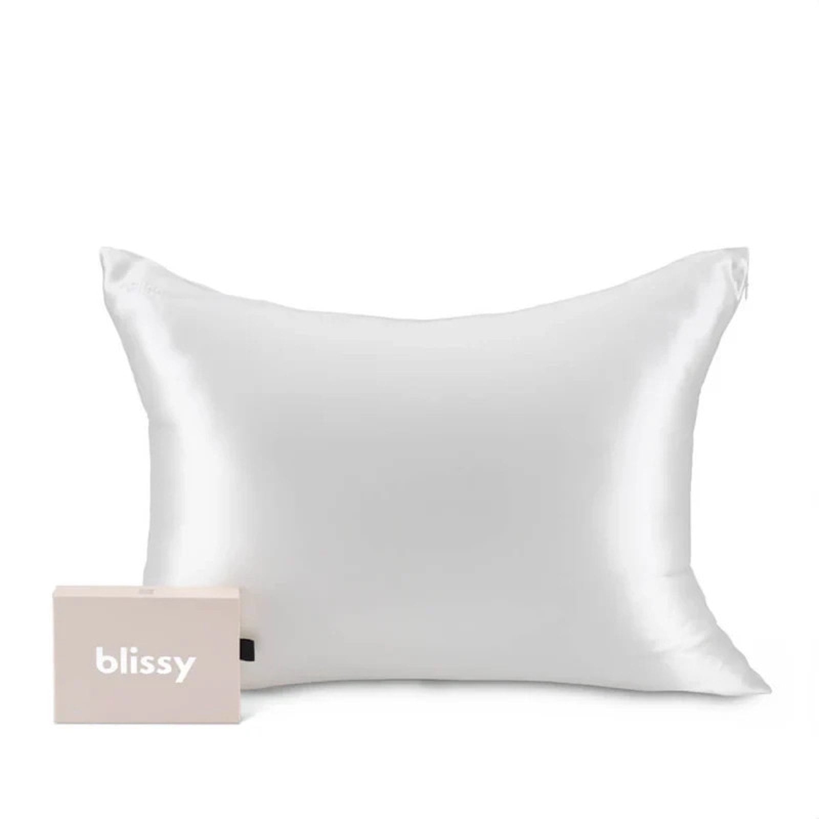 Blissy 100% Pure Mulberry Silk 22 MOMME White Pillow Case QUEEN Size