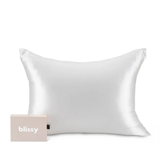 Blissy 100% Pure Mulberry Silk 22 MOMME White Pillow Case QUEEN Size