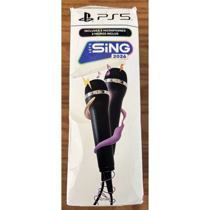 PS5 Lets Sing 2026 + 2 Mics for Playstation 5 Video Game - New Open Box Bundle