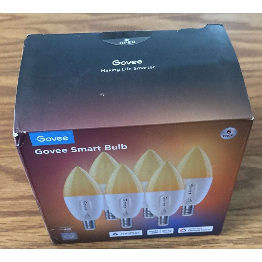 6PK Govee E12 Smart LED RGBWW Candelabra Light Bulbs Matter, Alexa, Google H600B
