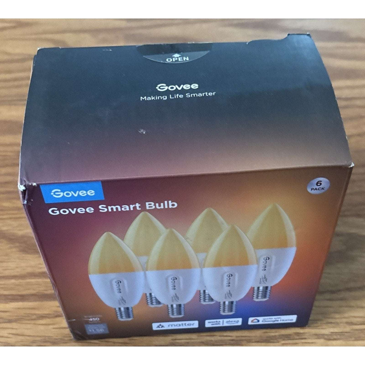 6PK Govee E12 Smart LED RGBWW Candelabra Light Bulbs Matter, Alexa, Google H600B