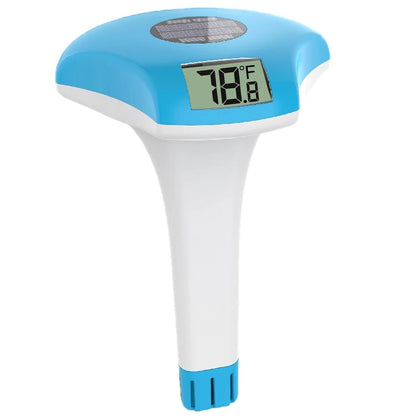 Digital Pool Thermometer Waterproof Solar-Powered Floating Large LCD Display