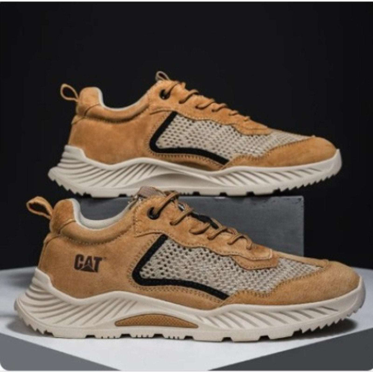 Caterpillar CAT Suede & Mesh Non-Slip Lace-Up Low Cut Sneakers Men's Sz 10 Wide