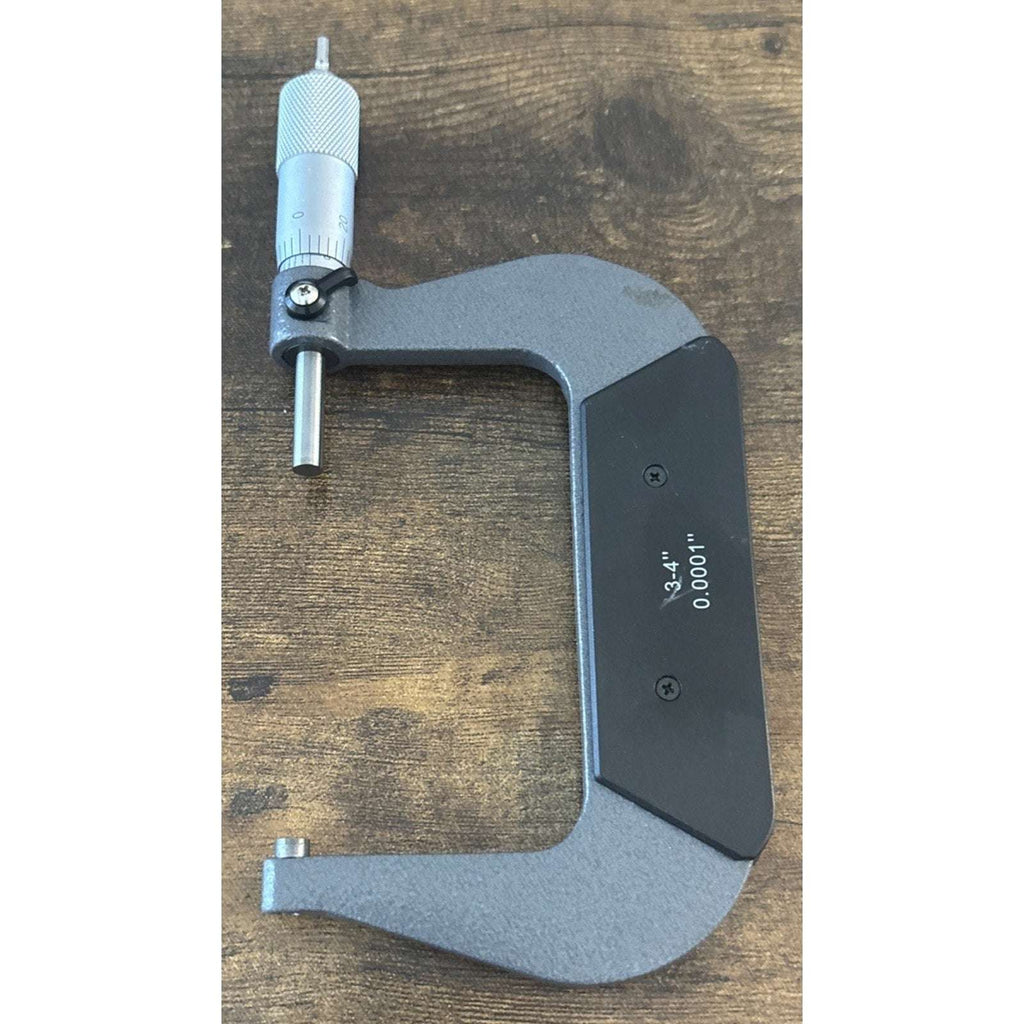 3-4" Outside Diameter Micrometer Accuracy 0.0001" Carbide w Ratchet Stop Thimble