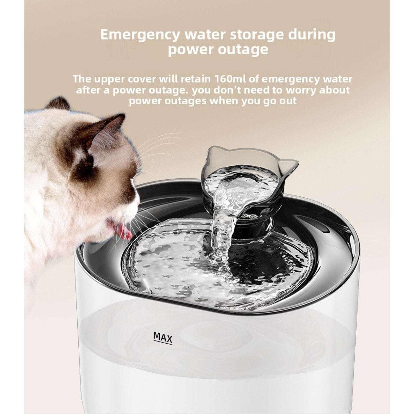 2.2L/74oz Automatic Pet Drinking Fountain Circulating Water Dispenser Cat Dog